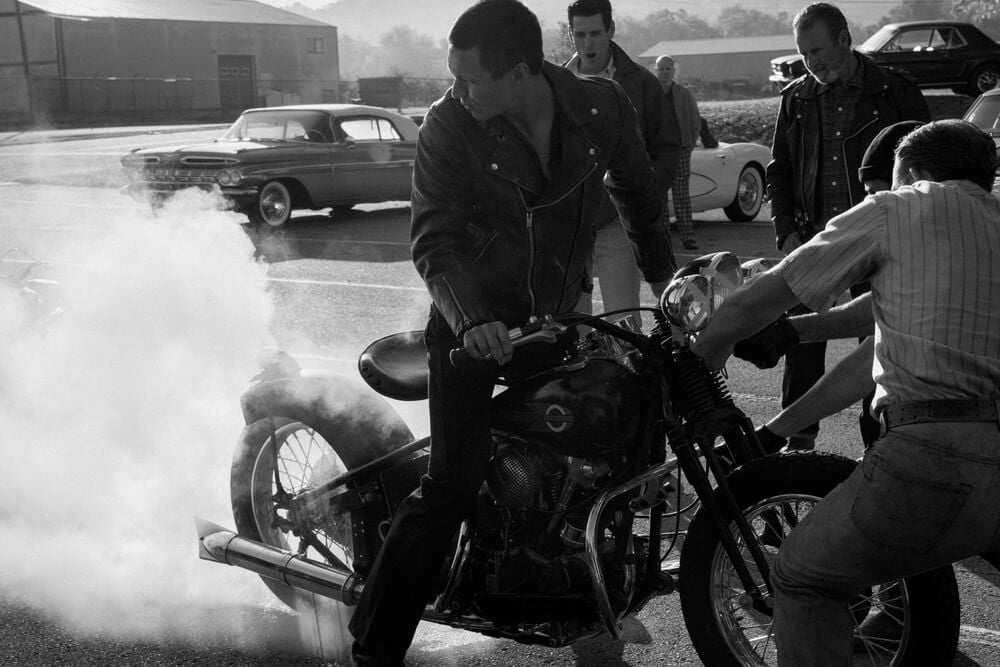 On-set photo from the making of The Bikeriders