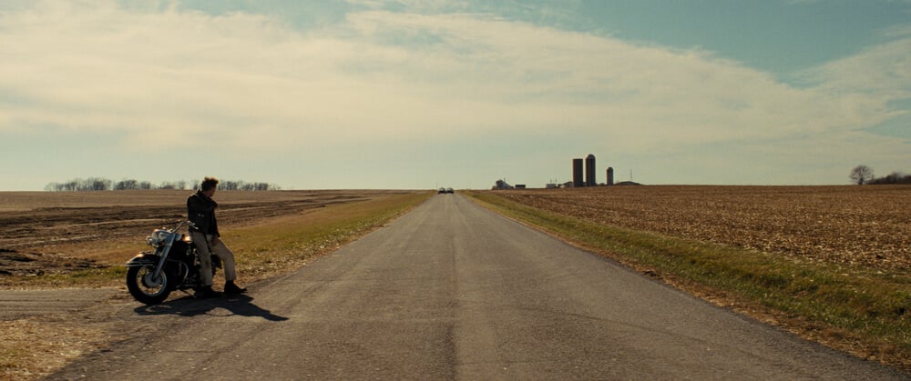 Frame grab from The Bikeriders, cinematography by Adam Stone